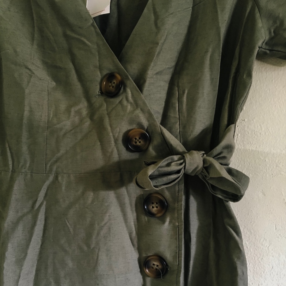 olive wrap dress - Picture 5 of 5